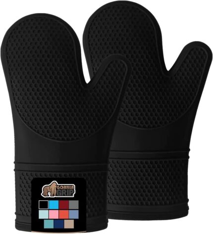 The Original Gorilla Grip Heat and Slip Resistant Silicone Oven Mitts Set